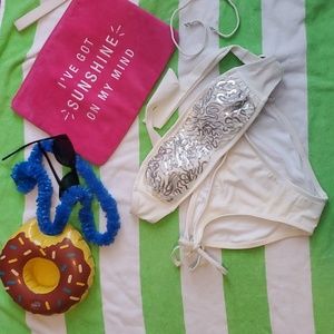 Vintage Xhilaration white and metallic bikini